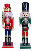 2pcs 30cm Nutcracker Soldier Figurines Christmas Bookshelf