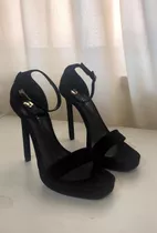 Sandalias Plataforma Sarkany Negro Gamuza