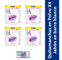 Combo Vanish Oxi Action Polvo Blanco X4 + Jabon Barra Blanco