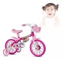 Bicicleta Infantil Treinamento Rosa Aro12 Feminina Premium 