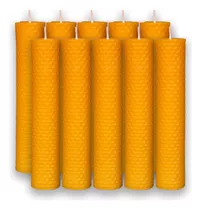 Velas De Cera De Abejas  10x2 Cm Pack De 10 