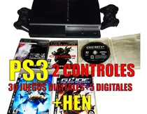 Ps3  2 Controles 30 Juegos Digitales Y 5 Originales Hen -3-