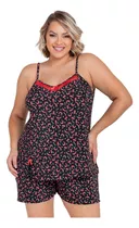 Pijama De Verão Feminino De Ligante Plus Size