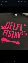 Remeras Con Estampa Fluó Fucsia, Personalizada Delfi Fest Xv