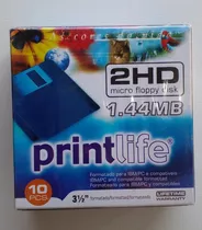 Caixa Disquete Print Life C/ 10 Unidades 2hd 1.44mb Cor Preto