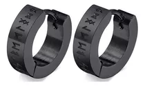 Aros Vikingos Punk Black Runas Vikingas Hombre Mujer 