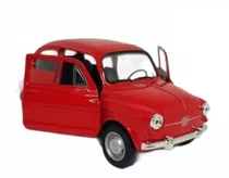 Auto De Colección Fiat 600 Escala 1:36 Metálico Abre Puertas