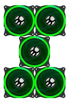 Kit 5 Cooler Gabinete Para  Bluecase 120mm Led Verde Bfr-11g