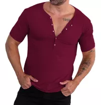 Camisa Básica Botão De Pressão Masculina Slim Top Viscolycra