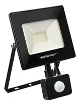 Foco Led Proyector Con Sensor De Movimiento 10w Megabright Color De La Carcasa Negro Color De La Luz Blanco Neutro