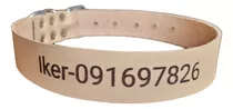 Collar De Cuero Para Gato Grabado Con El Nombre Y Numero