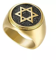 Anillo De Oro Punk Para Hombre Anillo Con Estrella De David