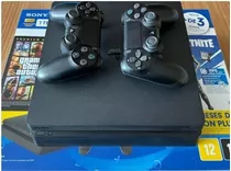 Sony Playstation 4 Slim 1tb + 2 Controles + Jogos + Conta