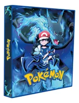 Álbum Pasta Fichário Pokémon Ash E Mega Charizard Capa Dura