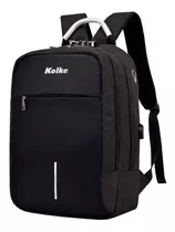 Mochila Para Notebook Anti Robo Kolke Con Candado Kvm-338 Color Negro