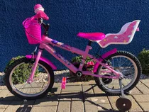 Bicicleta Infantil Menina Aro 16 C/ Cadeirinha P/ Boneca