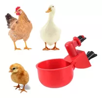 6 Bebedouros Automático Para Aves Galinhas - Copo De Água Cor Vermelho