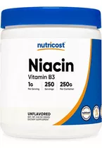 Nutricost Niacin Vitamina B3 1000mg 250gr 250 Serv Sabor Sin Sabor