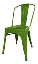 Silla De Comedor Desillas Tolix, Estructura Color Verde Claro, 6 Unidades