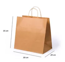 Bolsa Kraft Liner Con Asa Twist 35x30x20 Pack 25u. *delivery