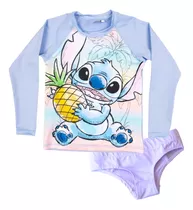 Remera Uv + Vedetina Stitch Filtro Solar Niña Uv50  Disney® 