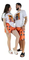 Pijama Dúo De Parejas Son Goku Dragon Ball Short Y Camisa