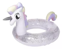 Flotador Inflable Con Forma De Unicornio Con Purpurina, 90 Cm, Playa, Piscina, Sol