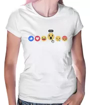 Baby Look Reações Facebook Eita! Camiseta Feminina