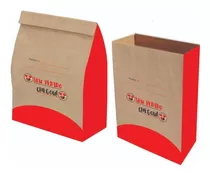 Sacos De Papel Kraft Delivery M2 25x14x34 Fast Food 100 Uni.