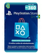 Gift Card Playstation Cartao Psn Br R$ 360 Reais