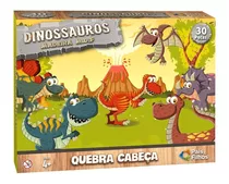 Quebra Cabeça Infantil Dinossauros 30 Peças Grandes - Mdf