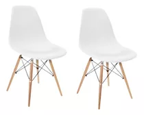 Kit 2 Cadeiras Charles Eames Wood Design Eiffel Colorida Cor Da Estrutura Da Cadeira Branco