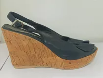 Zapato Vestir Mujer Negro Plataforma 37 Cuerina Tacón Video