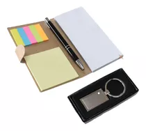 Kit Bloco De Notas, Caneta E Chaveiro Personalizados A Laser