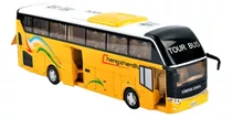 Miniatura Ônibus Turismo Amarelo 1:32 C/ Luz E Som