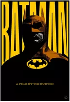 Cuadro Poster Premium 33x48cm Tim Burton Ilustracion Batman