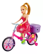 Boneca Ciclista Articulada Que Pedala Sozinha Luz E Som Bike