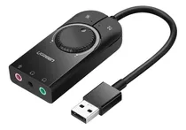 Adaptador Áudio Externo Ugreen 3 Em 1 Interf. Usb 2.0 15cm