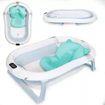 Bañera Tina De Baño Plegable Portatil Con Cojín Para Bebés