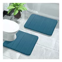 2 Alfombras De Baño Antideslizante Absorción De Agua