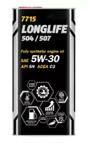 Mannol Longlife 504/507 5w30 Lata X5 Lts Oem Vw - Npcars