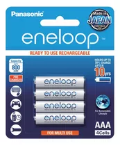 Pila Panasonic Recargable Eneloop Aaa Con 4 Unidades 800 Mah