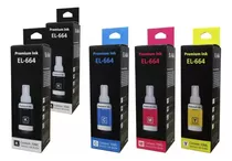 Pack Tintas Refill Ink T664 Para Epson 70 Ml + Negra Extra 