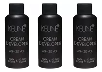 Kit 3 Keune Cream Developer Ox 20 Vol Color & So Pure 60ml
