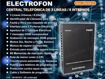 Central Telefonica  Electrofon  Mod. Pbx308-22, 3 Lineas, 8 