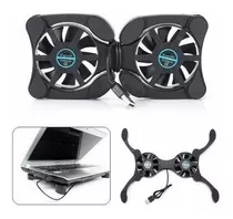 Base Fan Cooler Plegable Laptop 2 Ventiladores Disipador