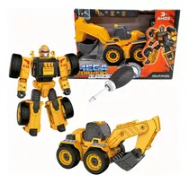 Megaformers Robô Escavadeira Amarelo Multikids Br2024