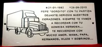 Placa Recordatoria Cementerio 25x12 Exterior Dibujo Camion