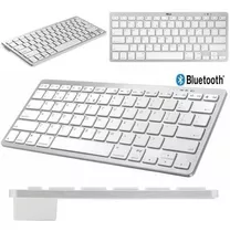 Teclado Sem Fio Bluetooth Universal Pc Smartphone Console Cor De Teclado Branco