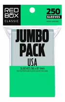 250 Sleeves Padrão Usa Jumbo Pack 56 X 87 Mm Red Box